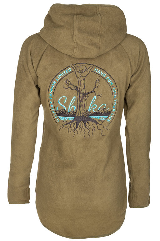 HP Fleece Zip Hood Girl - M olive