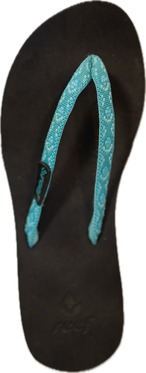 REEF Ginger Flip Flops black/aqua