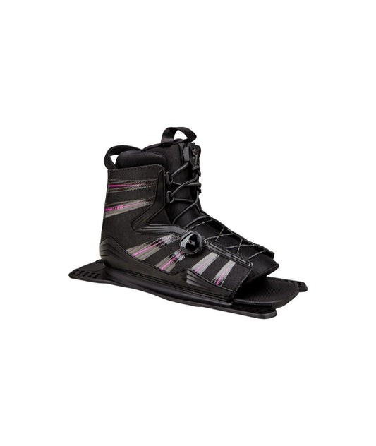 2023 Lyric Boa Boot - Black / Carbon / Rhodamine - Front Feather Frame