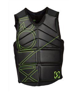 2012 Ronix Cosa Nostra Side Zip Impact Jacket Black / Lambo Verde S