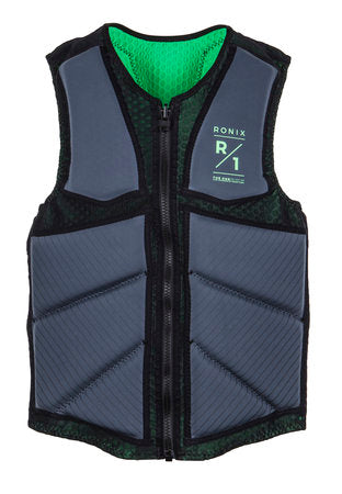 2017 Ronix - One Custom Fit-Front Zip Impact Jacket Gunmetal/Green